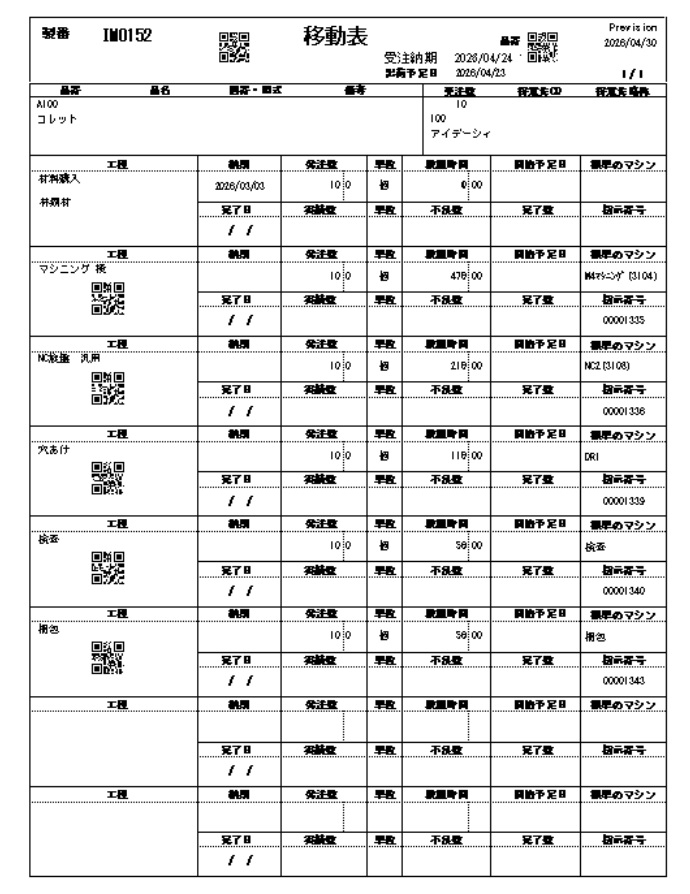 移動表